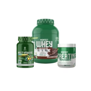 pack whey créatine multivitamines Tunisie, Perfect Whey 2kg créatine 200g multivitamines, complément musculation Tunisie, prise de masse pack performance.