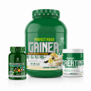 pack prise de masse Tunisie, mass gainer 3kg créatine vitamine B, pack masse performance sport, prise poids énergie et force, gainer + creatine + vitamine B Tunisie.