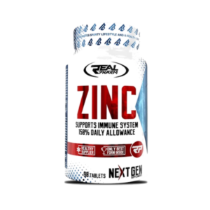 Real Pharm Zinc Tunisie, comprimés zinc 90 tablets, complément zinc sport, minéral essentiel immunité, zinc pour récupération musculaire.