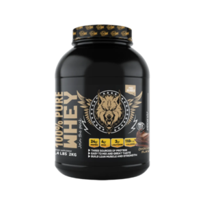 American Wolf Pure Whey Tunisie, whey protéine 2kg Tunisie, protéine sans gluten musculation, récupération musculaire whey, BCAA glutamine whey.