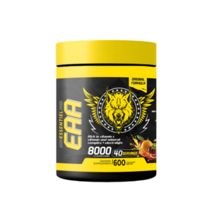 Essential EAA 8000 Tunisie, American Wolf EAA 600g, acides aminés essentiels sports, EAA récupération performance, EAA intra workout Tunisie.