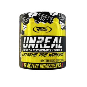 Real Pharm Unreal Tunisie, pré-workout intensité, énergie avant entraînement, pump musculaire, endurance et focus sport tunisie.
