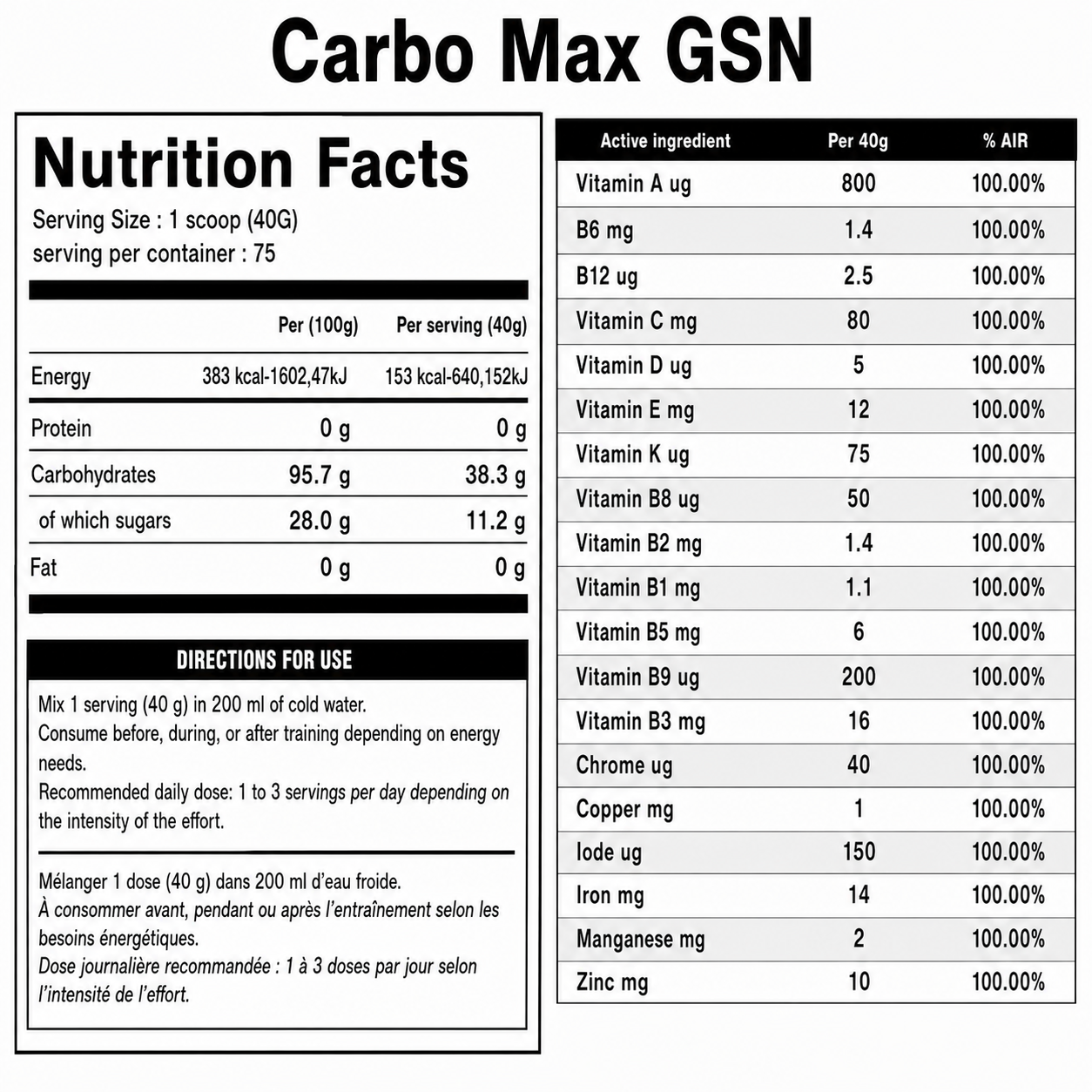 Carbo Max 3Kg + Creatine 200G GSN – Image 2