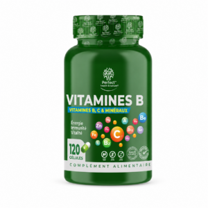 vitamine B complex Tunisie, vitamine B 120 gélules Perfect Nutrition, complément énergie métabolisme, support système nerveux, vitamine B pour sportifs.