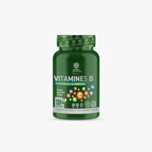 vitamine B complex Tunisie, vitamine B 120 gélules Perfect Nutrition, complément énergie métabolisme, support système nerveux, vitamine B pour sportifs.