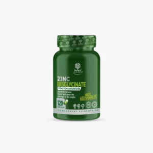 zinc bisglycinate Tunisie, zinc complément sport Tunisie, zinc immunité récupération musculaire, zinc haute biodisponibilité, Perfect Nutrition zinc 120 capsules.