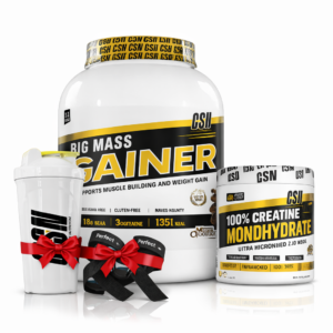 Pack GSN prise de masse avec créatine, gourde et straps : muscle, force et performance en Tunisie.