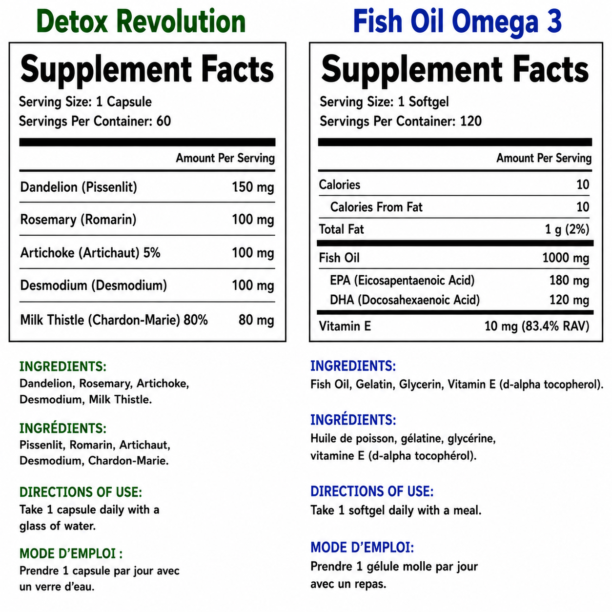 Detox Revolution 60 Caps + Fish Oil Omega 3 120 Softgels GSN – Image 2