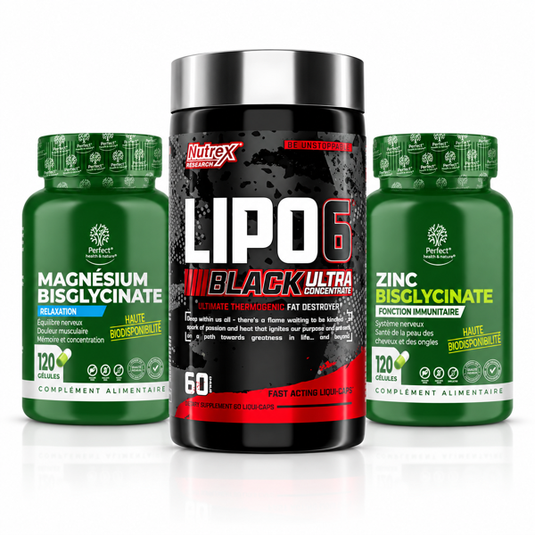 Lipo 6 Black Ultra Concentrate 60 Caps Nx. + Zinc Bisglycinate 120 Caps + Magnesium Bisglycinate 120 Caps P.N.