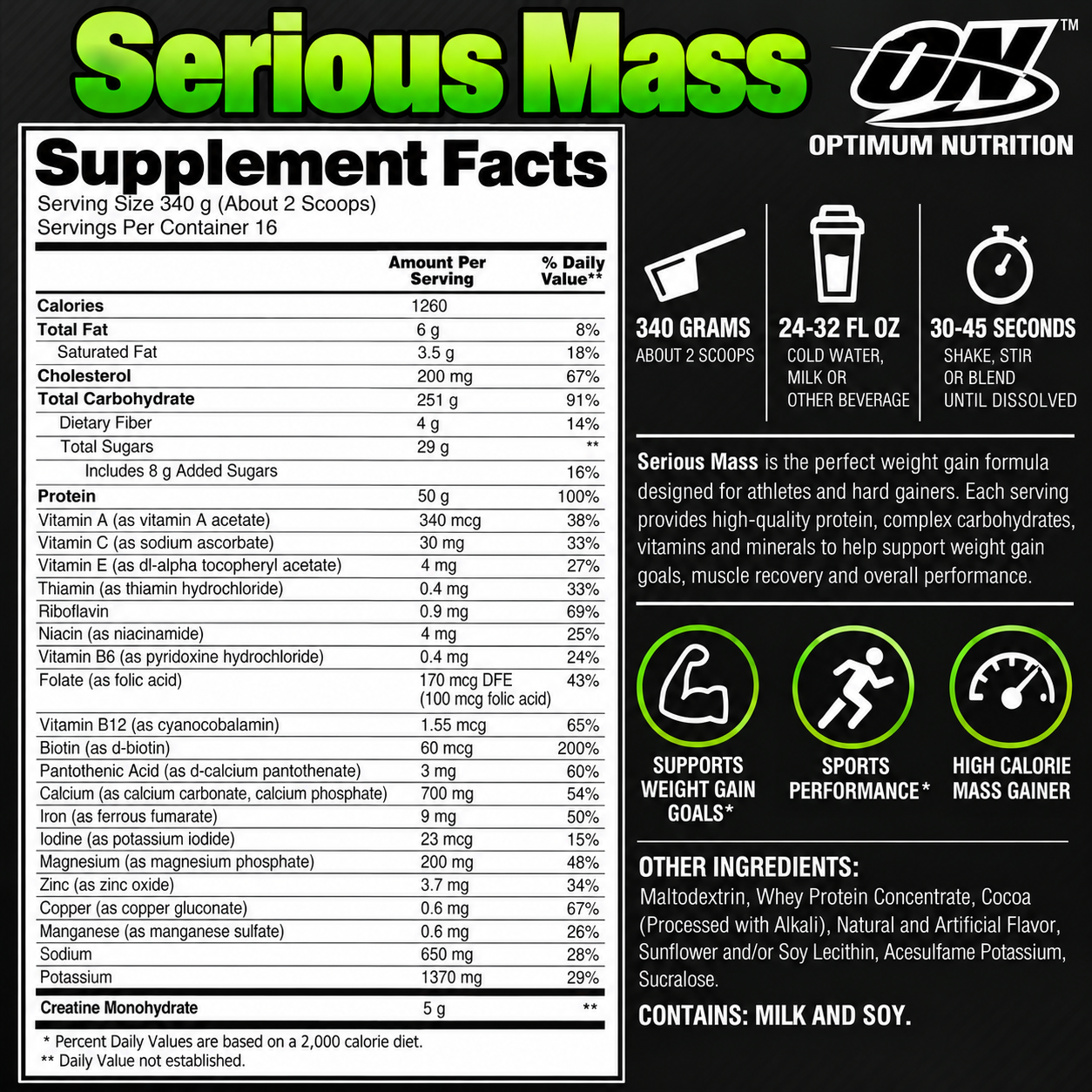 Serious Mass optimum nutrition tunisie